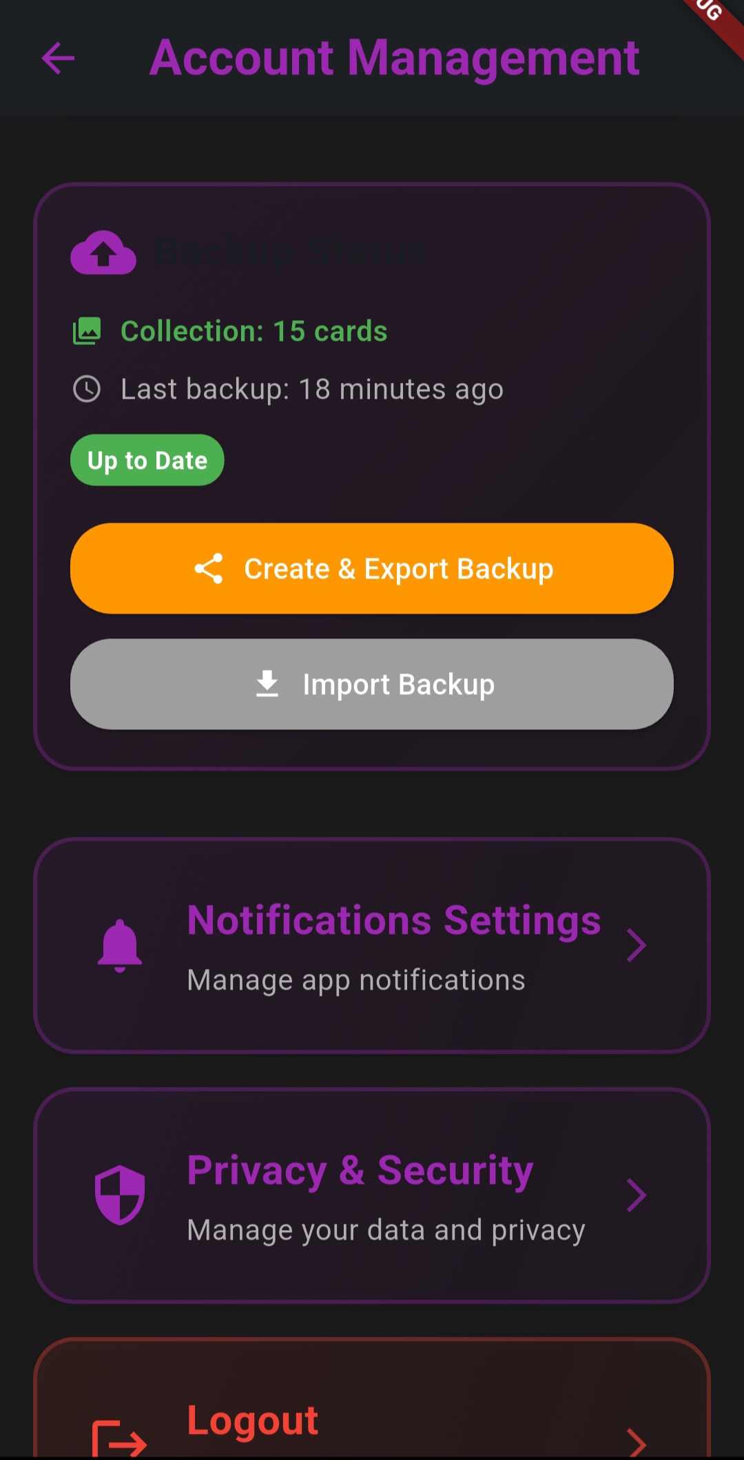 Screenshot 7: Backup Management